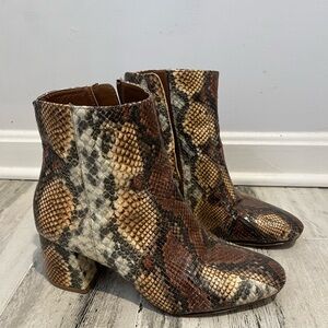 Chinese Laundry Snakeskin Ankle Booties